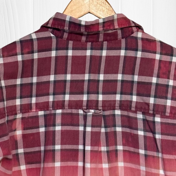 Brandy Melville Upcycled Hand Distressed Long Sleeve Flannel Shirt - Picture 10 of 11